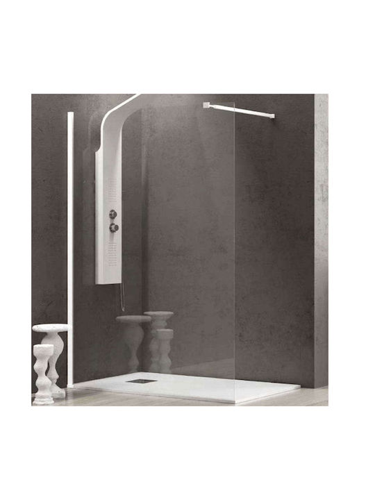 Karag Walkin 1 Fixed Side for Shower 50x200cm Clear Glass White