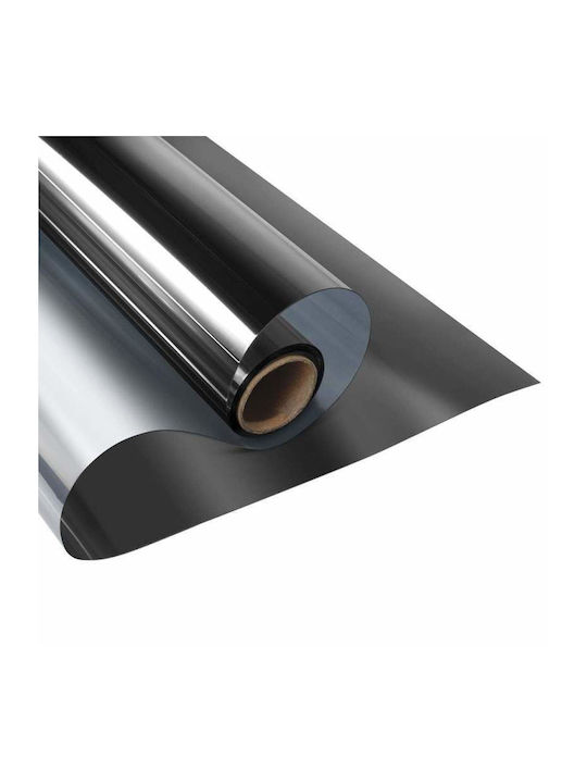 Siks Folie Reflectorizantă Pentru Interior Ferestre Efect Oglindă Protecție Solară Uv 45x300cm Gri Negru