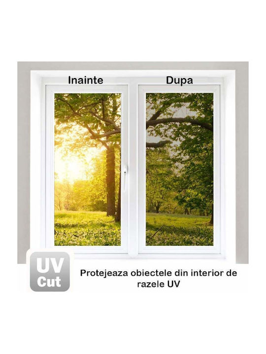 Siks Folie Reflectorizantă Pentru Interior Ferestre Efect Oglindă Protecție Solară Uv 45x300cm Gri Negru