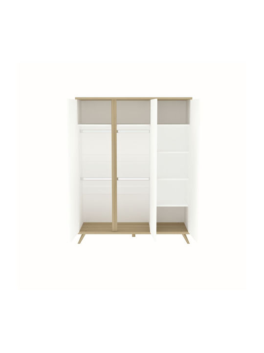 Ușă triplă Dulap Alb 136.2x50x175.7cm