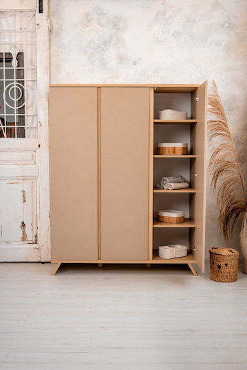 Тройна врата Нтoулάпа Кафяв 136.2x50x175.7см