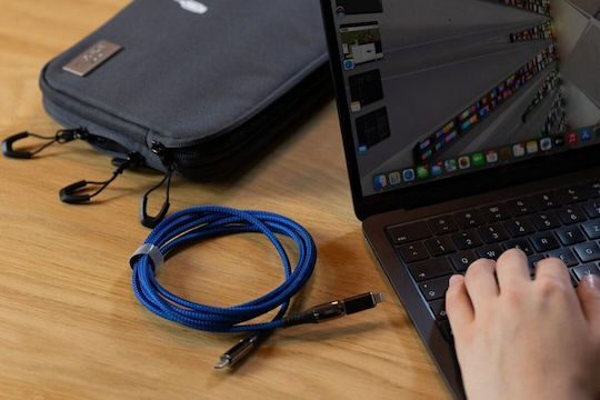 Troika Редовна USB-C към Lightning кабел 100W Син 2м (CBL20/DB)