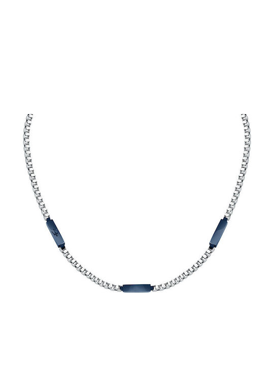 Maserati Necklace Made of Blue Steel