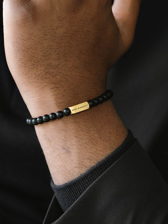 Steel & Barnett Men's Bracelet made of Steel Gold Plated