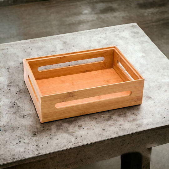 XM-Casa Serving Basket Wooden with Dimensions 30.5x22.3x9cm 1pcs