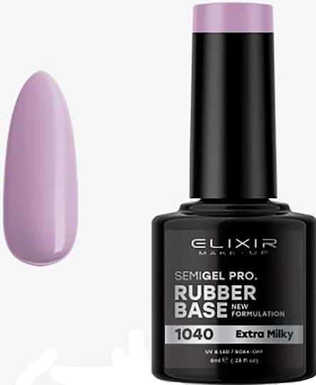 Elixir Semigel Pro 1038 1040 Base Coat for Semi-Permanent Nail Polish Rubber 8ml