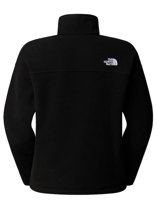 Glacier Χειμερινή Γυναικεία Fleece Μπλούζα Πεζοπορίας Μακρυμάνικη με Φερμουάρ Μαύρη