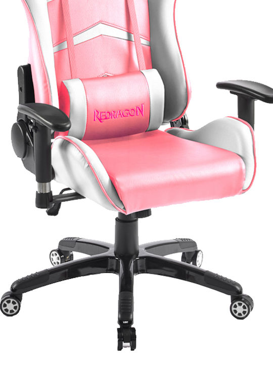 Redragon C326 Artificial Leather Gaming Chair with Adjustable Arms Pink