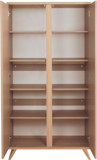 Δίφυλλη Ντουλάπα Καφέ 90x50x175.7cm