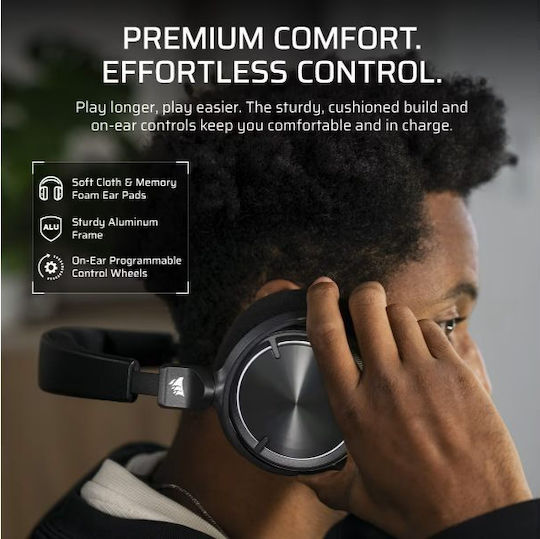 Corsair Virtuoso MAX Wireless Over Ear Gaming Headset with Connection Bluetooth Carbon Black