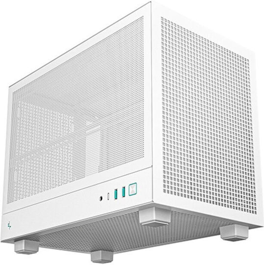 Deepcool CH160 Mesh Gaming Mini Tower Carcasă PC Cu Deschidere Laterală Albă