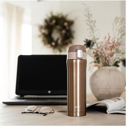 Nils Stainless Steel Thermos Bottle 430ml Gold