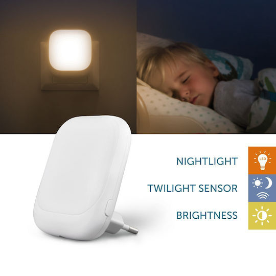 Zazu Fun Socket Light Automatic Night Light Plug Sensor White