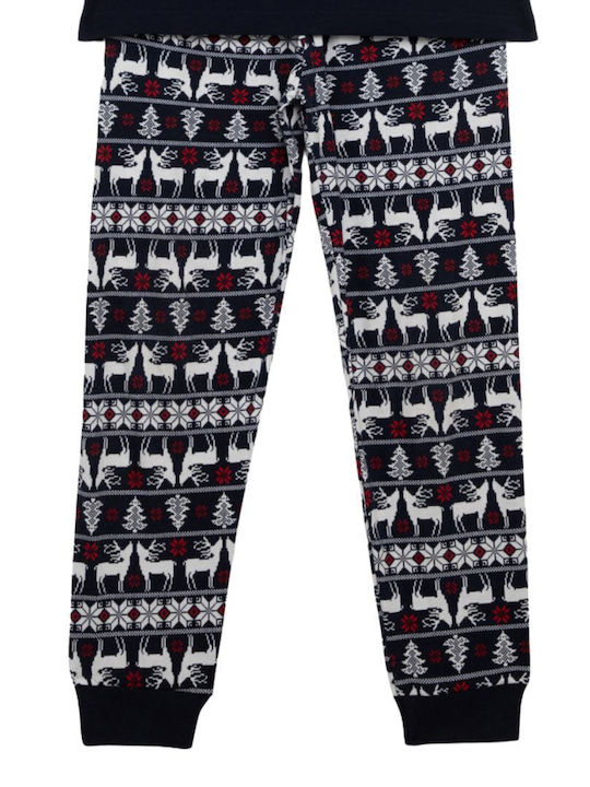 Minerva Kids Winter Nightwear Blue Navy Ski Club