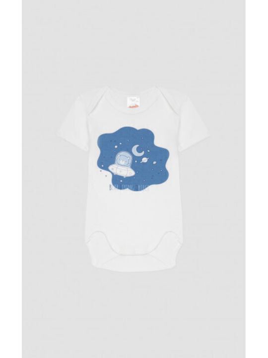 Minerva Astro Dino Mâneca scurta Light Blue, White 3buc