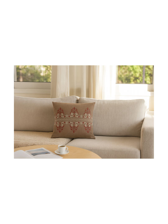 F&L Decorative Pillow Case Brown 45x45cm