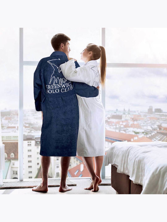Greenwich Polo Club Essential 3211 Bathrobe with Collar White 420gr/m²