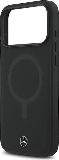 Mercedes-Benz Smooth Umschlag Rückseite Leder Schwarz (iPhone 17 Pro Max)