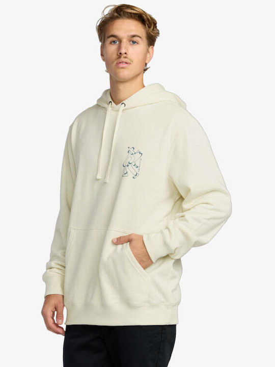 Up The Beach Sweatshirt with Hood Off White