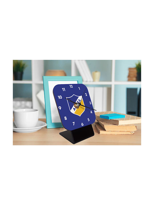 Koupakoupa Fc Apoel Lefkosias Tabletop Clock with Indicators Wooden KP_31441_clock-desk-square