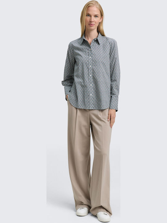 Women's Long Sleeve Shirt Petrol Blue