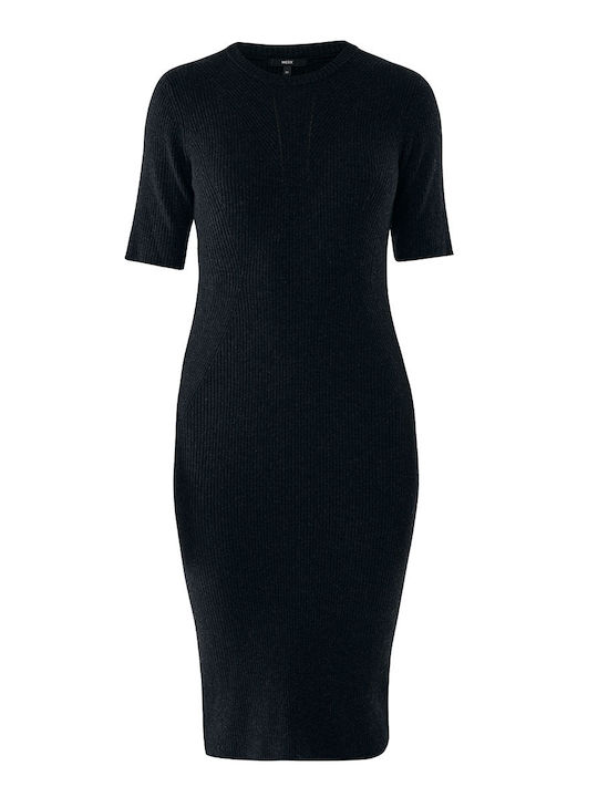 Midi Dress Knitted Black