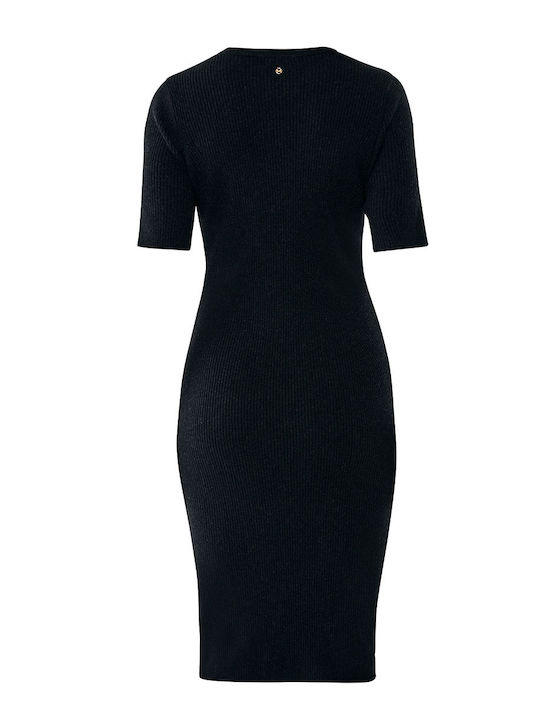 Midi Dress Knitted Black