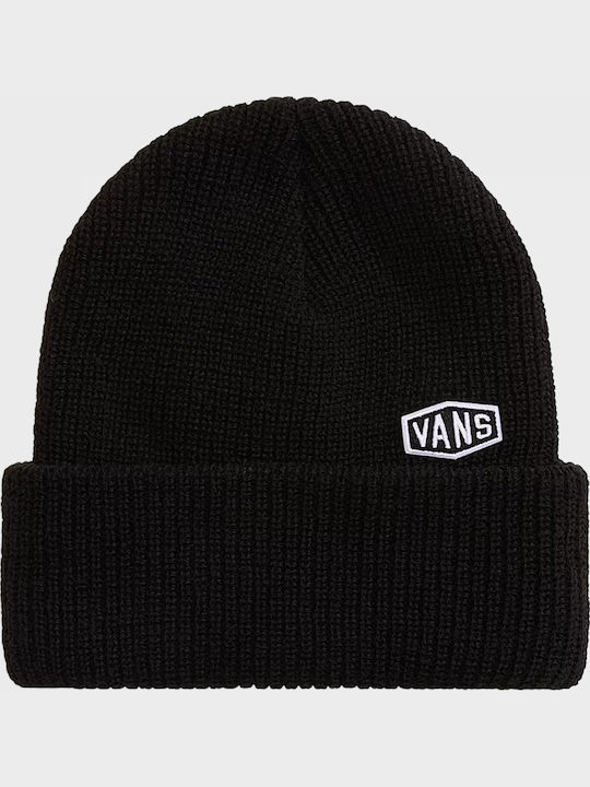 Cuff Beanie Unisex Σκούφος Πλεκτός σε Μαύρο χρώμα