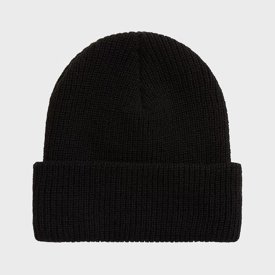 Cuff Beanie Unisex Σκούφος Πλεκτός σε Μαύρο χρώμα
