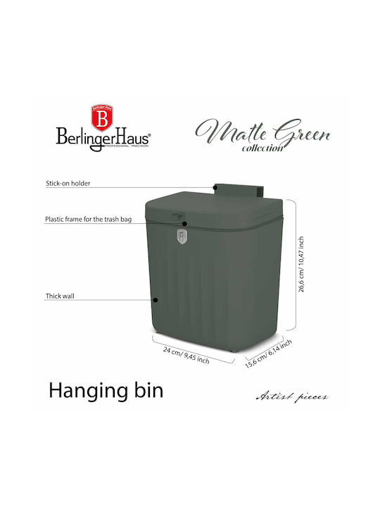 Berlinger Haus Κάδος Απορριμμάτων Πλαστικός Πράσινος 7lt