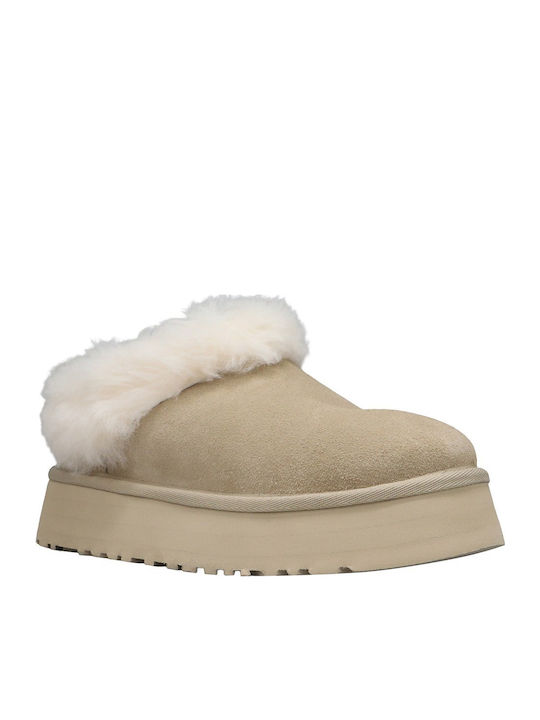 Tazzelle Closed Leather Women's Slippers Gray