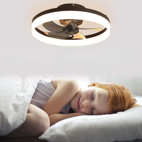 Smart LED Plafonieră 40cm cu Lentile de Mărire Neagră
