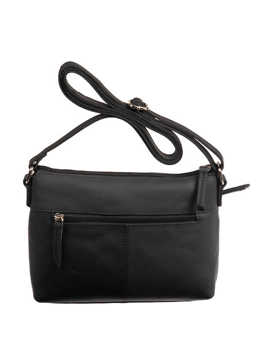 Leder Damentasche Schultertasche Schwarz