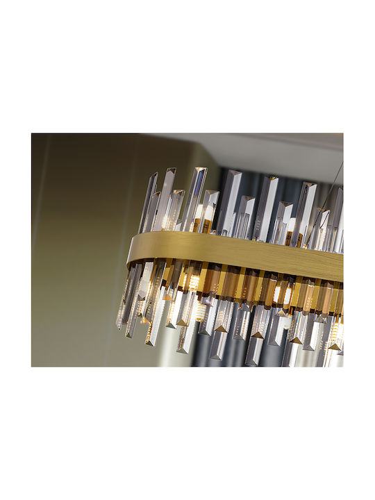 Candelabru 28xLED încorporat Ø36cm cu Cristale Auriu 364874