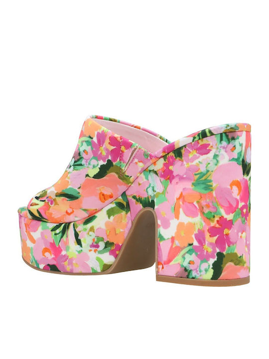 Olley2 Mules with High Heel in Pink Color