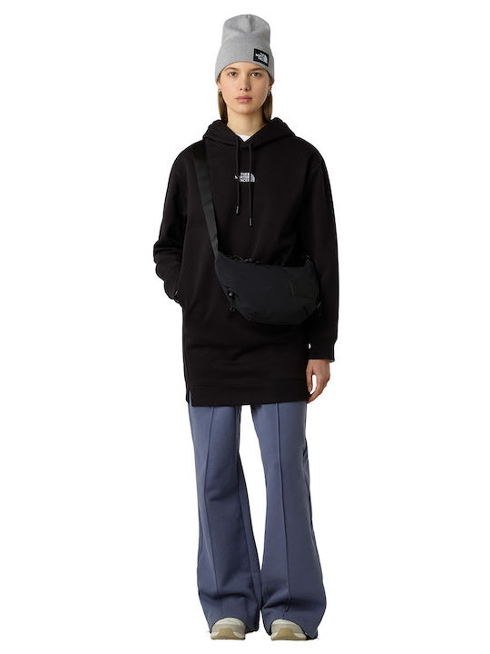 Rochie Mini Sport Mânecă Lungă Cu Glugă Neagră