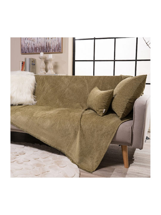 Teoran Basic Dreisitzer-Sofa Wurf Chenille 180x300cm 15
