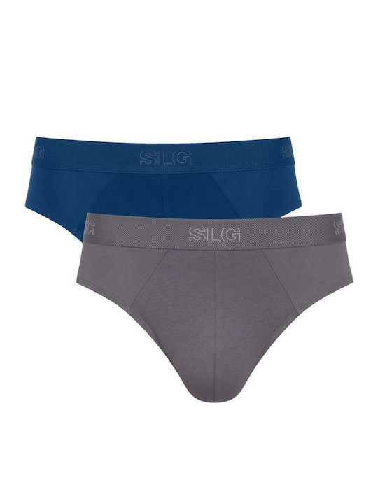 Men's Slips Blue/Dark Grey 2Pack