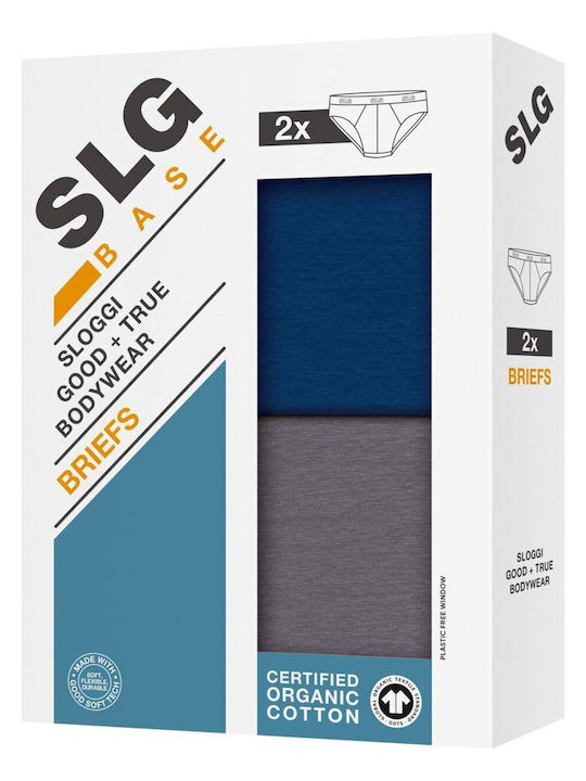 Men's Slips Blue/Dark Grey 2Pack