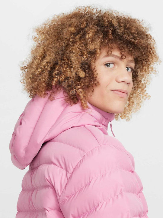 Kids' Sports Jacket Short with Lining & Hood Pink Sportswear