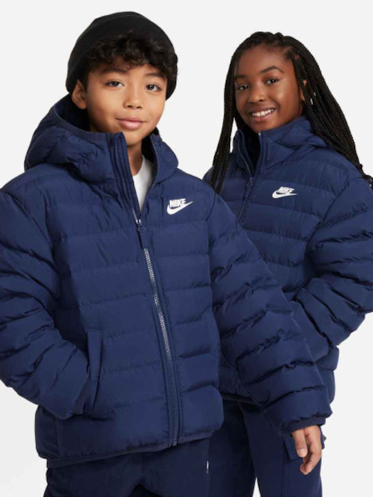 Kids' Sports Jacket Short with Hood Blue Sportswear