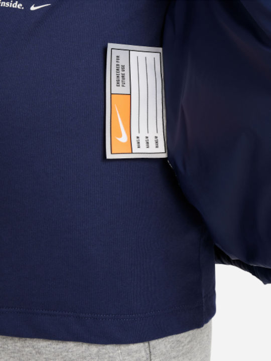 Kids' Sports Jacket with Hood Navy Blue Sportswear