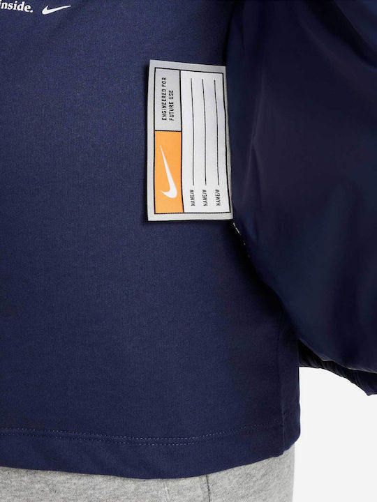 Kids' Sports Jacket with Hood Navy Blue Sportswear