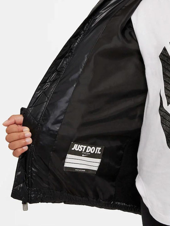 Kids' Sports Jacket Short with Hood Black