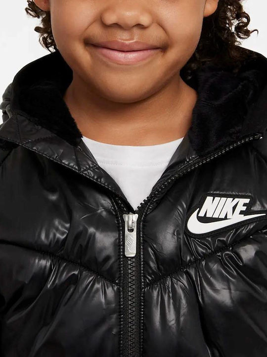 Kids' Sports Jacket Short with Hood Black