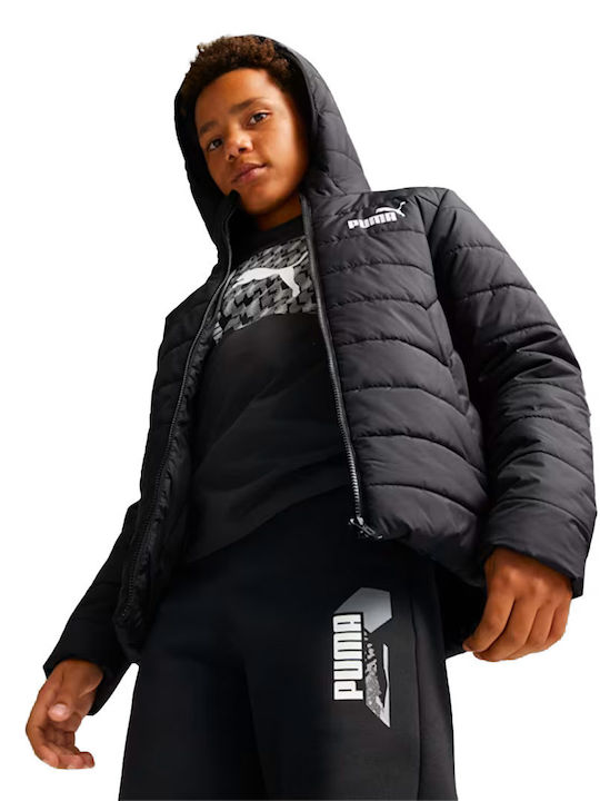 Kids' Sports Jacket Short with Hood Black