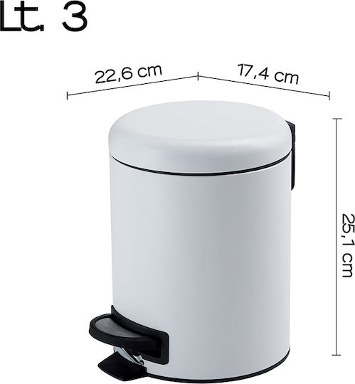 Gedy Metallic Bathroom Basket 3lt White