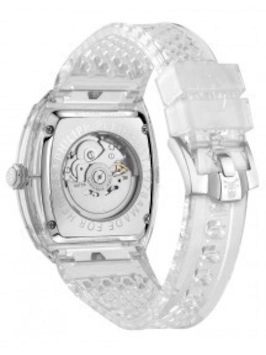 Philipp Plein Skeleton Ρολόι Αυτόματο με Καουτσούκ Λουράκι Philipp Plein Skeleton Ρολόι Αυτόματο με Καουτσούκ Λουράκι