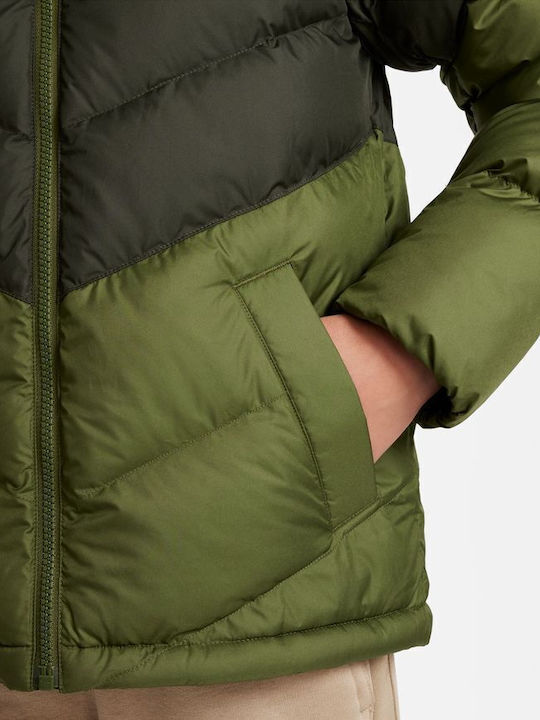 Kids' Sports Jacket Short with Hood Khaki Sportswear