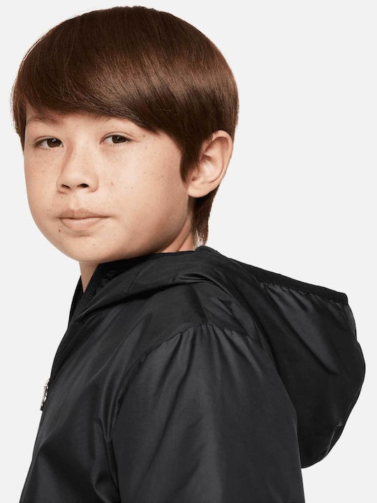 Kids' Sports Jacket Short with Hood Black
